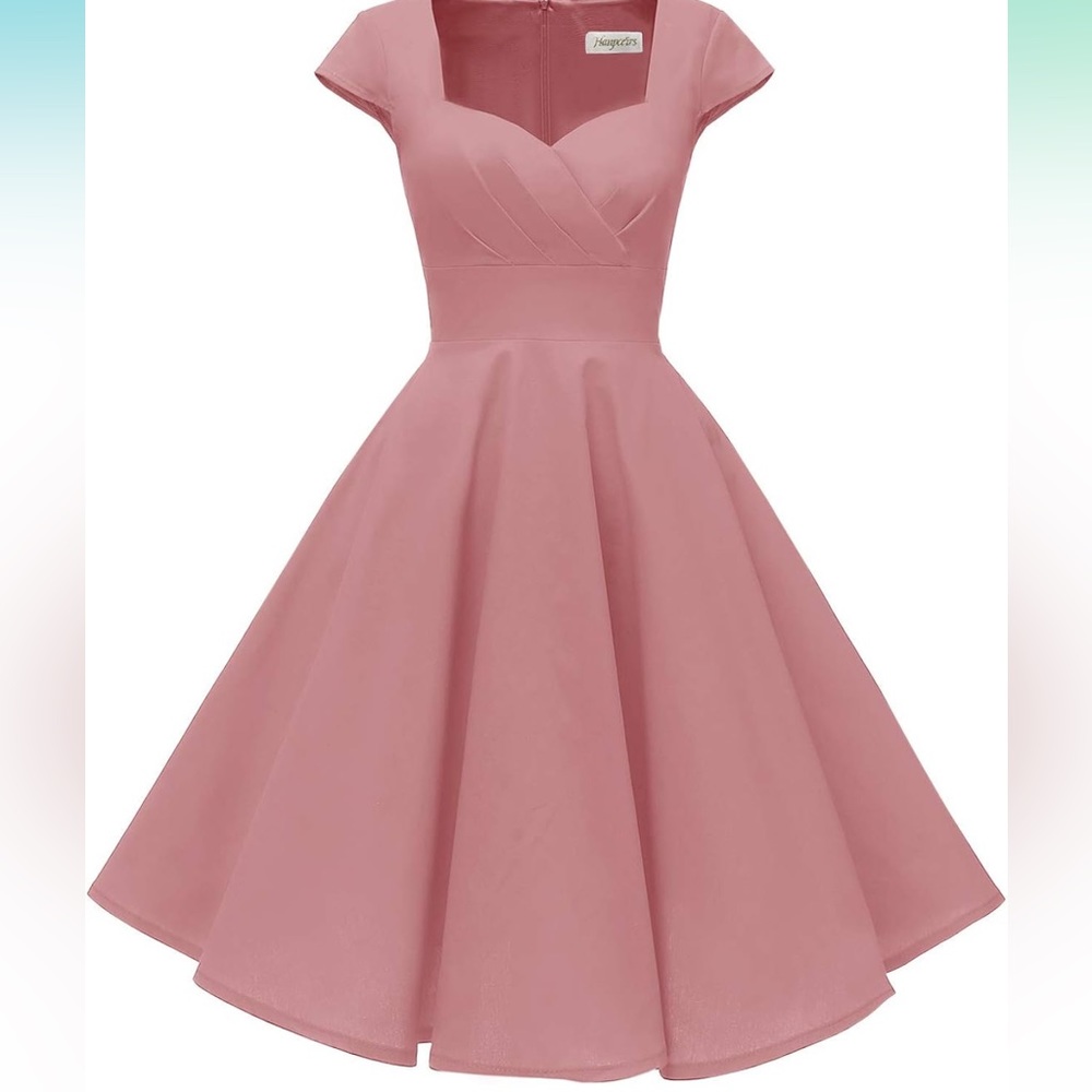 Cap sleeve vintage style swing dress